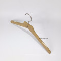 DL644 female male kids tailor natural wood lotus wooden hanger for dress clothing rack with round metal hook shirt hanger